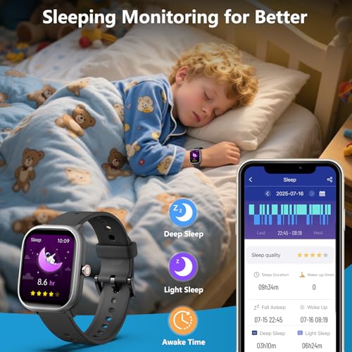 Kids Wach for Girls Boys 6-15 Year Old - Smart Watch for Kids 1.8" Fitness Tracker ,No Phone needed,Pedometer Sleep Monito...