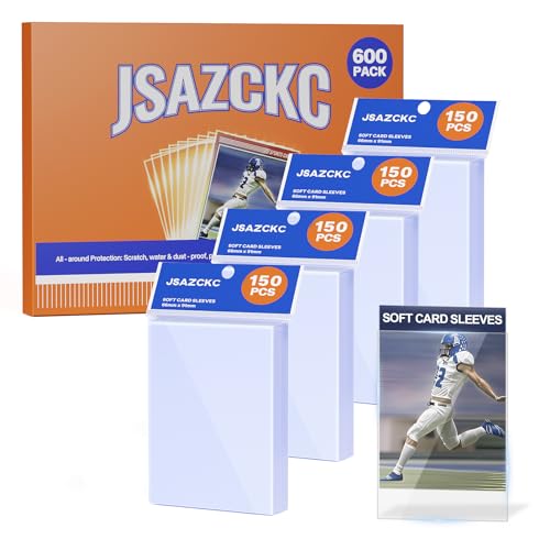 600 Pack Card Sleeves, Soft Penny Sleeves for Trading Cards, Perfect Fit for TCG, MTG, Baseball & Sports Cards