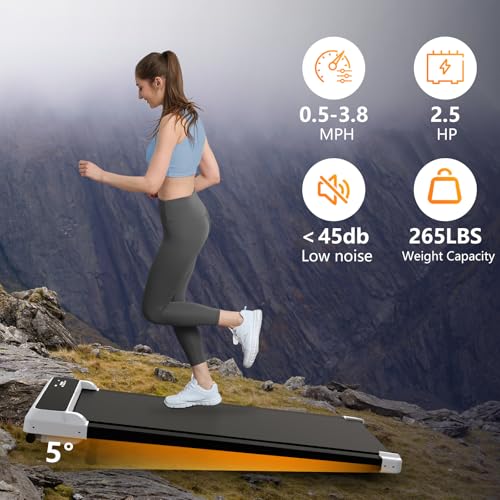 JURITS Walking Pad 2 in 1 for Walking and Jogging, Under Desk Treadmill for Home Office with Remote Control, Portable Walk...
