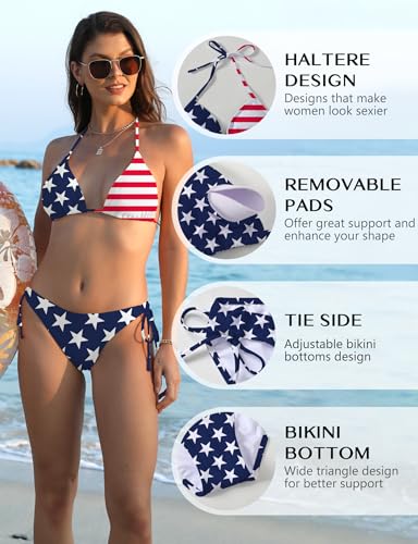 Vivola Bikini Sets for Women Sexy Two Piece Bathing Suit Halter Triangle Bikinis String Tie Sid Swimsuits for Women 2026