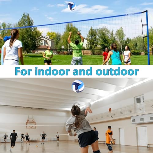 ELKCIP 6 Pack Volleyballs Official Size 5, Waterproof Soft Bulk Recreational Volley Balls with Pump and Net Bag for Indoor...