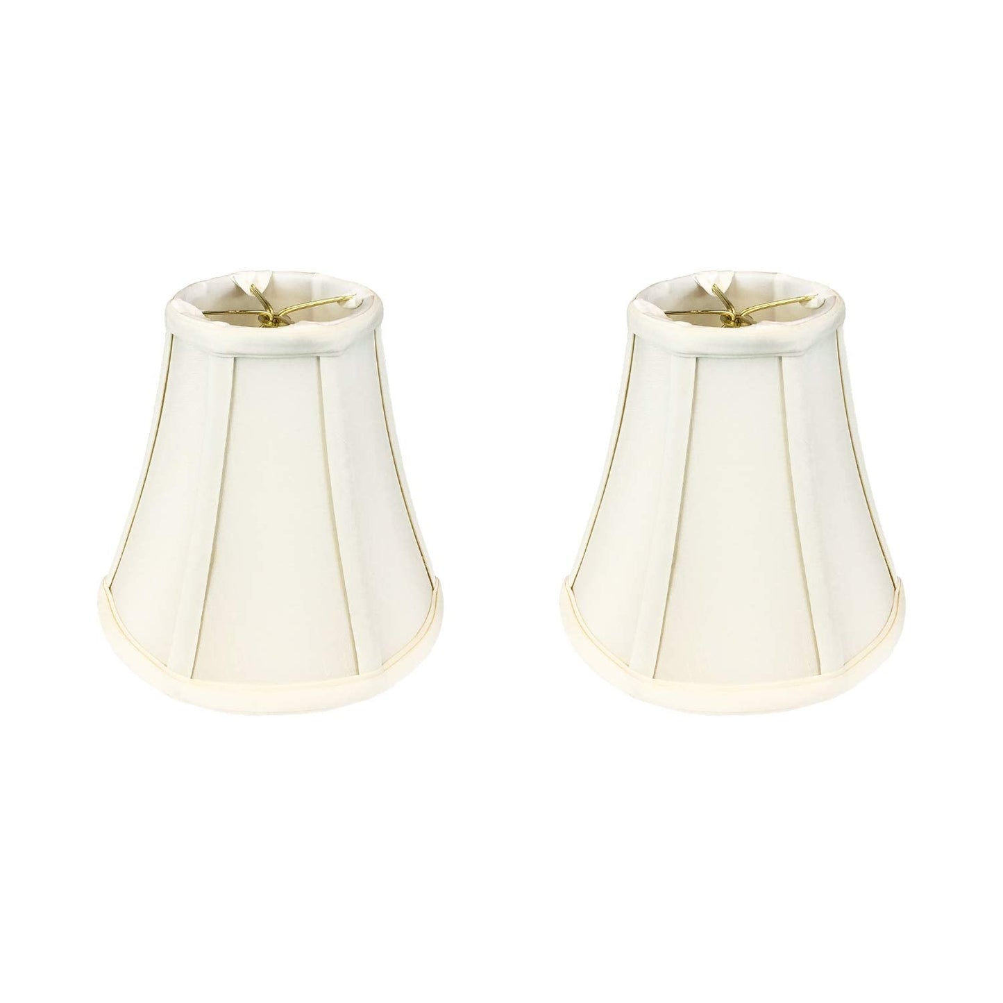 Royal Designs, Inc. True Bell Basic Lamp Shade, Faux Silk, 4in x 8in x 7.25in, Eggshell, 2-Pack, Model BS-704RC-8