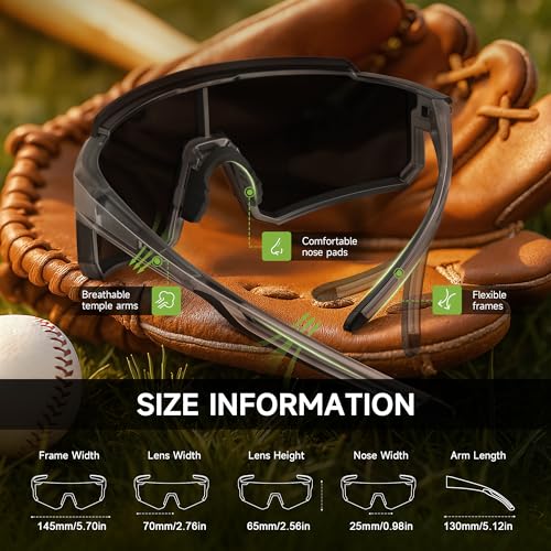 Foliful 3 Pack Polarized Sunglasses for Men Women, Sports Mens Sunglasses with UV Protection for Baseball Cycling Running