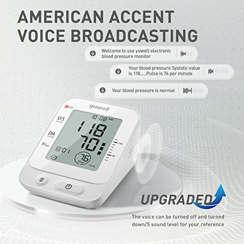 yuwell Blood Pressure Monitor, Large Upper Arm Blood Pressure Cuff, Digital Blood Pressure Machine for Home Use, Large Dis...