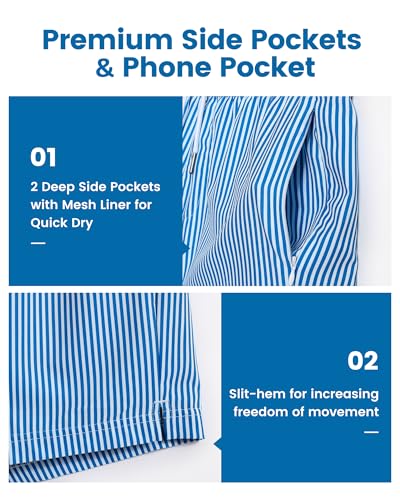 maamgic Mens Swim Trunks with Compression Liner Short Stretch Mens Bathing Suit Quick Dry Swimming Trunks Swimsuit