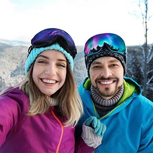 TOODOO 2 Pieces Ski Goggle Cover Microfiber Protective Ski Snowboard Protectors for Snow goggles and Helmet Cover