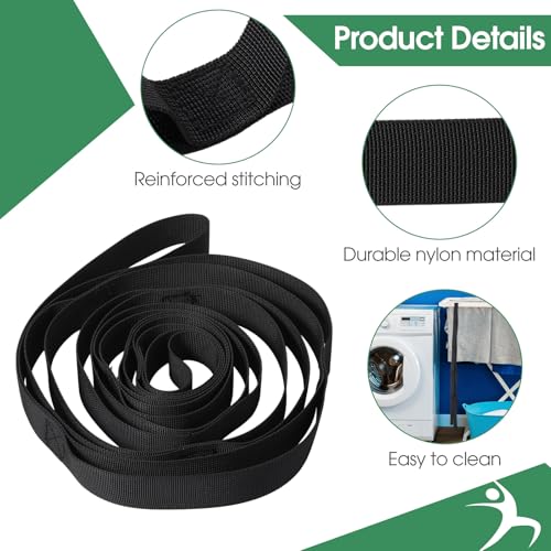 Foilswirl 8 Pack Stretching Strap with 10 Loops Bulk Yoga Strap Bulk for Physical Therapy Stretch Bands with Loops Non Ela...