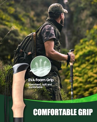 Trekking Poles for Hiking I Carbon or Aluminum Hiking Poles Ultra Lightweight I Adjustable Trekking Poles for Women and Me...