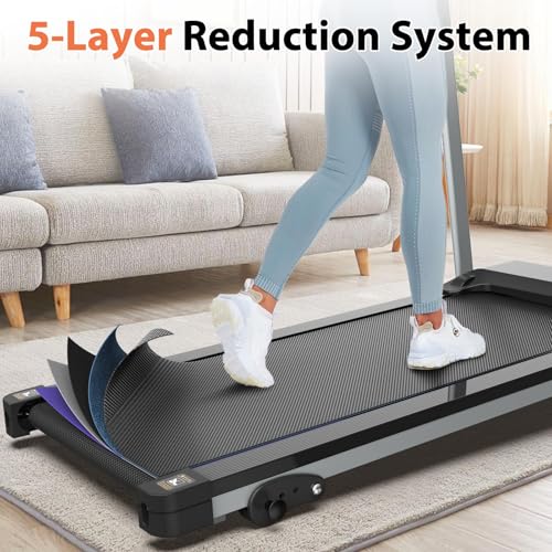 Home Foldable Treadmill with Incline, Folding Treadmill for Home Workout, Electric Walking Treadmill Machine 15 Preset or ...