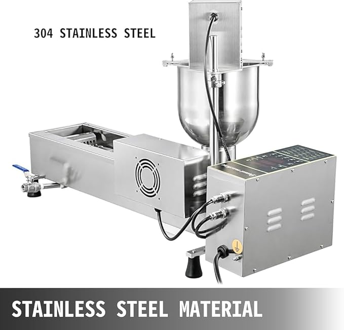 Donut Maker, Commercial Automatic Doughnut Machine with 7L Hopper, Includes 3 Sizes Molds, Stainless Steel Fryer
