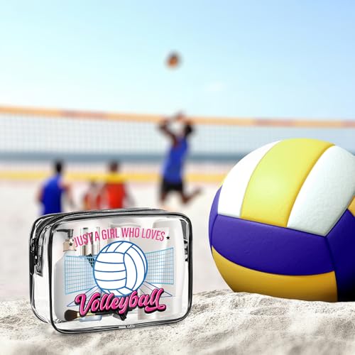 Falueqg Volleyball Gifts Makeup Bags - 12Pcs Volleyball PVC Clear Cosmetic Bags, Volley Ball Themed Sports Waterproof Chee...