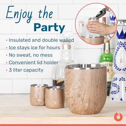 Snowfox Plus, Premium Vacuum Insulated Stainless Steel Ice Bucket with Lid/Scoop,Home Bar Accessories,Elegant Bartending I...