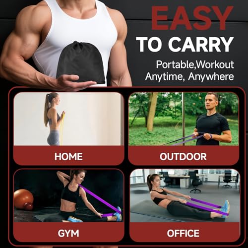 Adostob Resistance Bands Set with Door Anchor, Multi-Levels Pull Up Assistance Bands, Exercise Bands for Working Out, Stre...