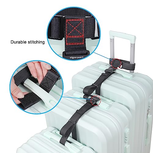 Vigorport Luggage Straps, Straps for Suitcase, Add A Bag Adjustable Attachment Accessories for Connect Your 3 Luggage Toge...