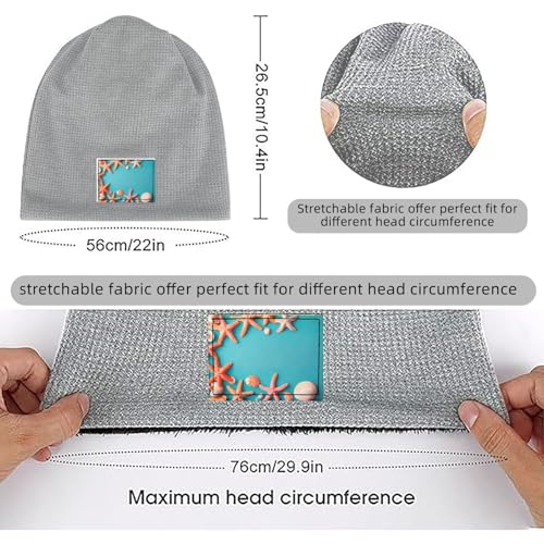 Ocean Beach Theme Print Lightweight Waffle Pullover Hat Men Women Winter Headwear Outdoor Camping Travel