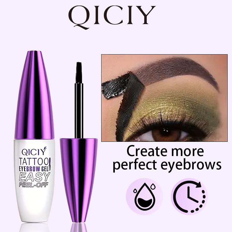2pcs Gray Brown Tattoo Eyebrow Gel Tinting, Waterproof & Transfer-proof for Fuller Brows, Suitable for All Skin Types (Gray Brown, 2Pcs)