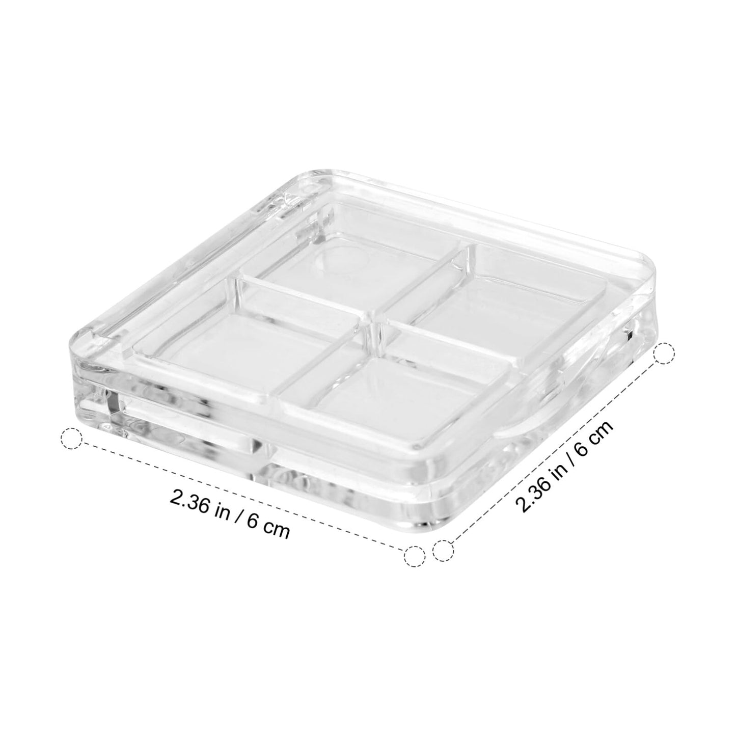 Beaupretty 2PCS Empty Makeup 4 Grids DIY Blush Lipstick Eyeshadow Powder Dishes Boxes Tray Holder for Women Girls Makeup Mixing