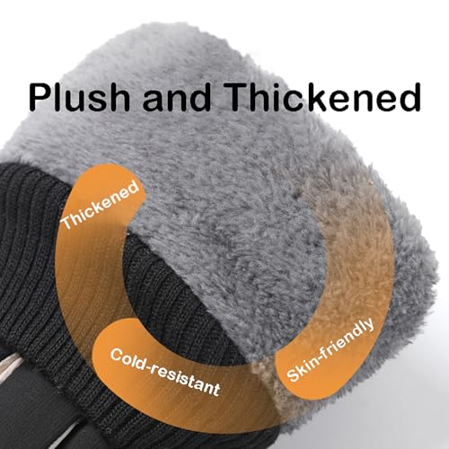 Winter Ski-Gloves for Men-Women Non-Slip-Plus-Velvet-Thickened Mitt Waterproof Cold-Weather Touchscreen-Cycling-Gloves S/M