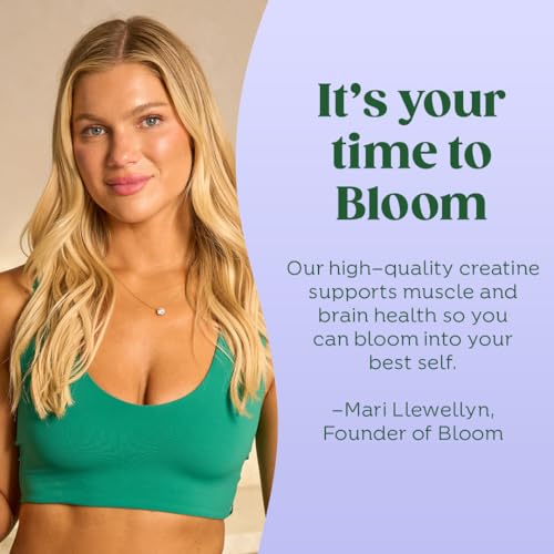 Bloom Nutrition Creatine Monohydrate Powder, 5g Micronized Creatine per Serving, Supports Muscle Recovery, Strength, Endur...