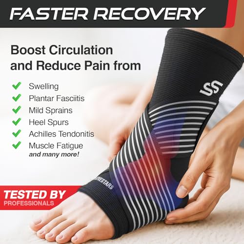 Sleeve Stars Ankle Brace for Women & Men, Ankle Wrap for Sprain, Compression Sleeve for Plantar Fasciitis Relief, Easy Cus...