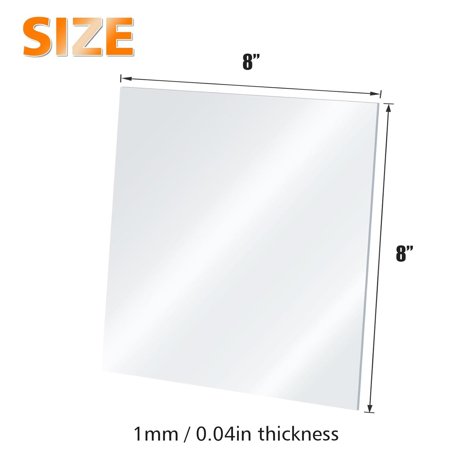 Egofine Plexiglass Sheets Acrylic Sheets 6 Pack of 8x8’’ 0.04 Thick Clear Plastic Cast Transparent Plexi Glass for Crafting Projects, Replacement Picture Frame Glass, DIY Display, Easy to Cut