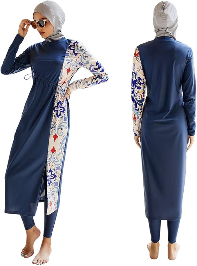Muslim Swimsuits for Women Modest Islamic Arabic Swimwear Burkini Full Cover Hijab Top Pants Swimming Cap Bathing Suits