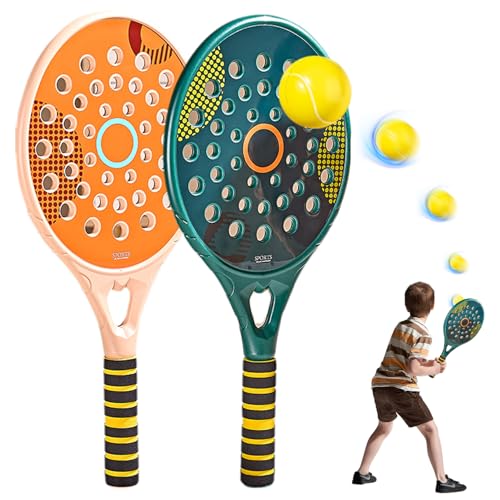 Paddle Rackets, Tennis Racket Set, Waterproof Beach Tennis Racket with Air Hole, 18.1x8.7 Paddle Rackets with Non Slip Han...