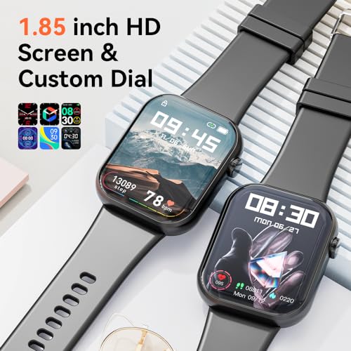 Hwagol Smart Watch (Answer/Make Call) 1.85inch Fitness Tracker, DIY Dials/Pedometer/Calories/Multiple Sport Modes/Voice As...