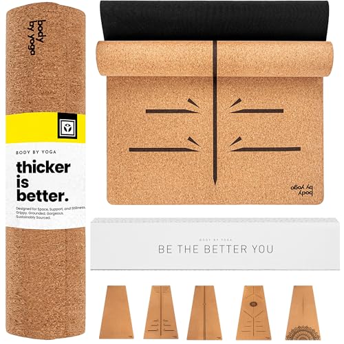 Luxury Cork Yoga Mat - Non Slip, Extra Thick Grip. Thicker, Longer, and Wider for More Comfort and Support. Tough Enough F...
