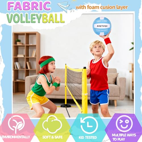 Noetifex Soft Volleyball-Super Soft Fabric Light Volleyball for Indoor Practice Safe and Quiet Kids Youth Beginners House ...