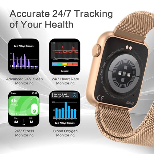 2025 Smart watches for Women with Blood Pressure Monitor, 1.9" AMOLED DA GPT AI Voice Smartwatch, 24/7 Heart Rate Stress S...