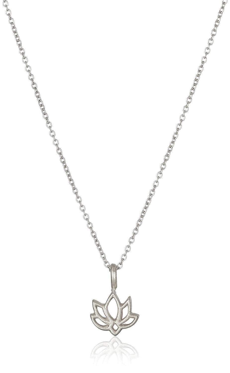 Hundred River Lotus Flower Necklace with Message Card Gift Card (sliver lotus flower)