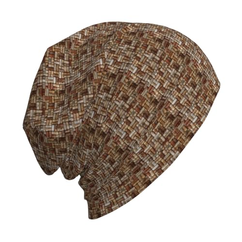 sackhg Wine Cork Print Winter Beanie Hat Men Women Soft Lightweight Thermal Cap for Outdoor Skiing Wear
