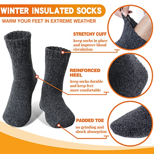3 Pairs Warm Thermal Socks for Women & Men Winter Ski Thick Boot Insulated Socks for Cold Weather