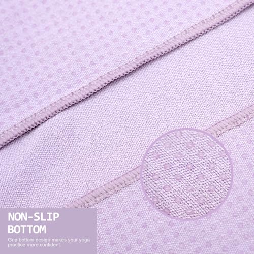Eunzel 2 Pack Hot Yoga Towel with Grip Dot, Non Slip Yoga Mat Towe Sweat Absorbent Towel for Hot Yoga,Bikram, Pilates and ...