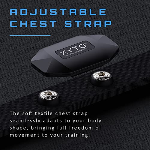 KYTO Heart Rate Monitor Chest Strap - ANT+ & Dual Bluetooth 4.0 HR Sensor Compatible with Peloton, Zwift, Garmin, Strava, ...