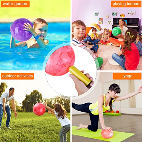 GCQJOQ 2 Pcs Marbleized Bouncy Balls for Kids Large-Sized Ball Inflatable Rubber Playground Sensory Balls for Beach Pets I...