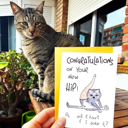 PepperZone Hip Hip Hooray Get Well Soon Card, Speedy Recovery, Funny Hip & Knee Replacement, Surgery Humor Best Wishes, Ha...