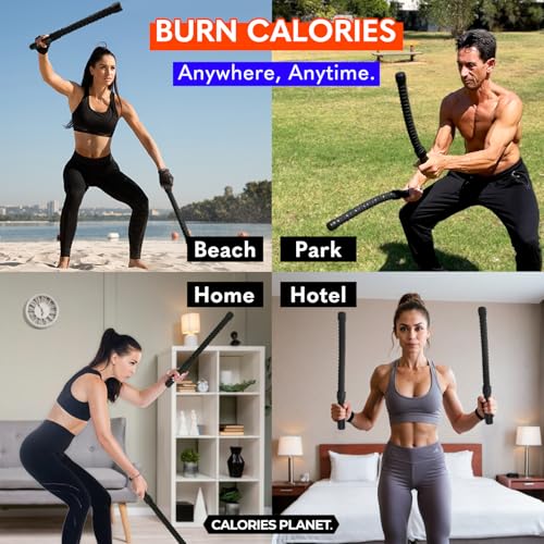 Calories Planet X1 Ropeless Battle Rope Weighted for Home Gym, HIIT Workouts, Low-Impact Cardio Training
