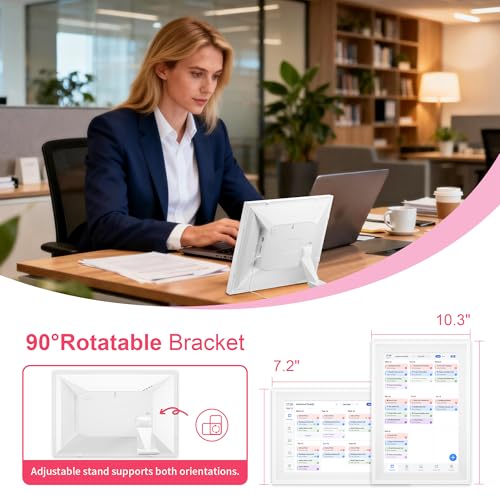 10.1’’ Smart Digital Calendar - Interactive Touch Screen, HD Display, Wall Mountable Family Organizer with Chore Chart, T...