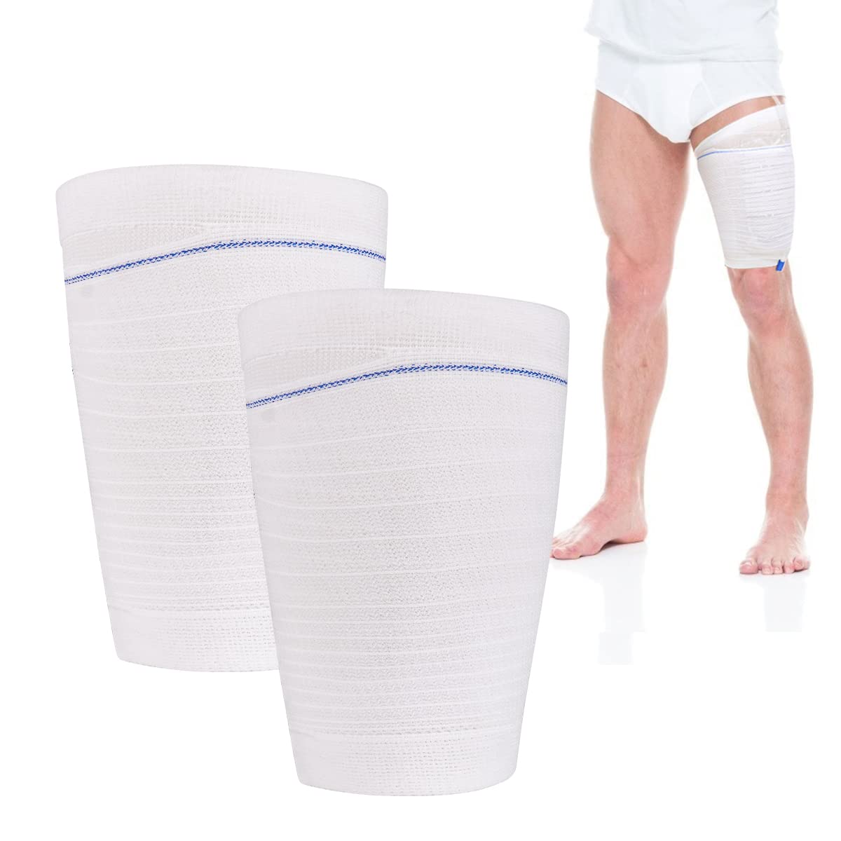 Catheter Leg Bag Holder 2 Count Fabric Catheter Sleeves Urine Leg Bag Holder - Urinary Drainage Bag Stay in Place Urine Bags for Legs Foley Catheter Bag Holder Strap for Men or Women Wheelchairs (M)
