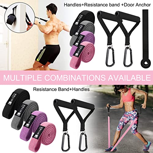 CORTNOE Resistance Bands with Handles,Pull Up Bands Fabric Long Resistance Bands Set of 10 Long Workout Bands with Door An...
