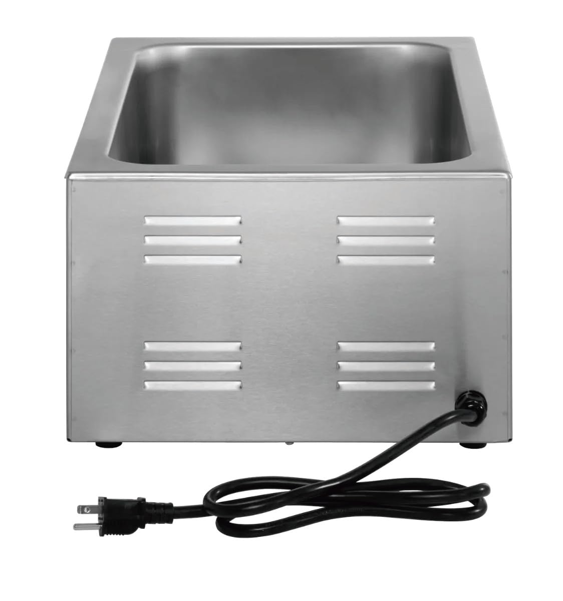 Kratos Commercial Electric Countertop Food Warmer/Cooker with Two Half Size Hotel Pans and Slotted Lids, 120V, 1500 Watts, Stainless Steel Portable Food Warmer with Pans