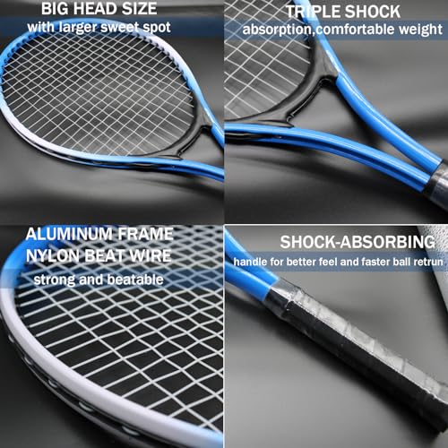 Magicorange 21 inch Tennis Rackets for Kids 2 Players Recreational Tennis Racquet Set for Beginners and Professional with ...