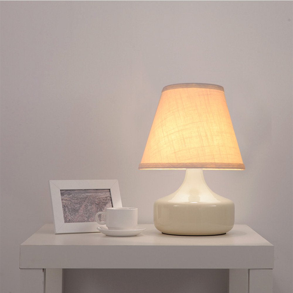 Tootoo Star Barrel Lamp Shade Replacement, 5X9X7 Inch, White Fabric, Spider Model Sx-0256