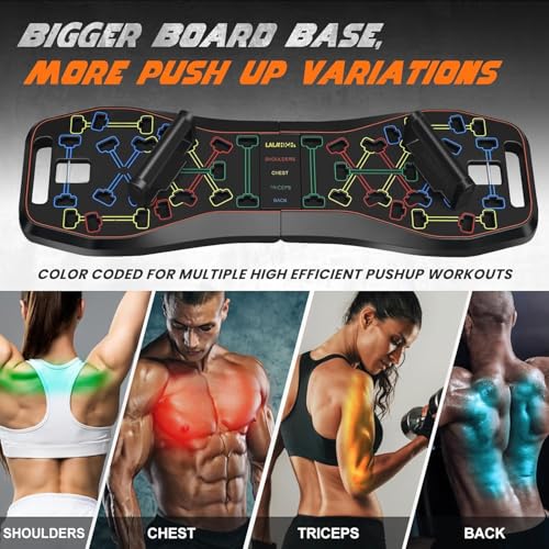 LALAHIGH Push Up Board,36 in 1 Home Gym Equipment with Ab Roller Wheel & Resistance Bands, Portable Foldable Workout Board...