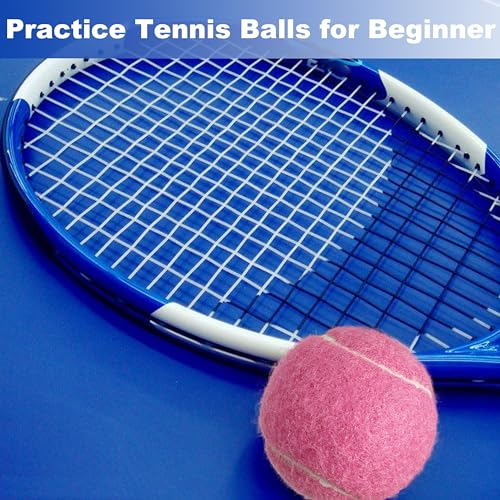 HiBallBall 12-Pack Practice Tennis Balls for Beginners & Dogs - Reusable Mesh Carry Bag Included - Ideal for Tennis Traini...