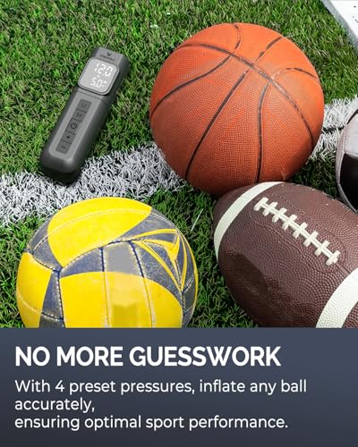ETENWOLF P200 Electric Ball Pump 2000mAh Sports Air Pump with Digital Pressure Gauge for Basketball Soccer Volleyball