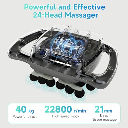 24-Head Massage Gun Set, With 99 Levels & 9 Modes, Massage Gun Deep Tissue, Legs, Waist, Neck and Back Massager for Muscle...