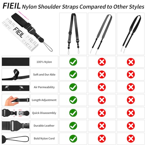 FIEIL Adjustable Shoulder Strap, Nylon Camera Strap, Comfortable Neck Strap for iPad, Cellphone Tablet, Camera, Laptop, Bi...